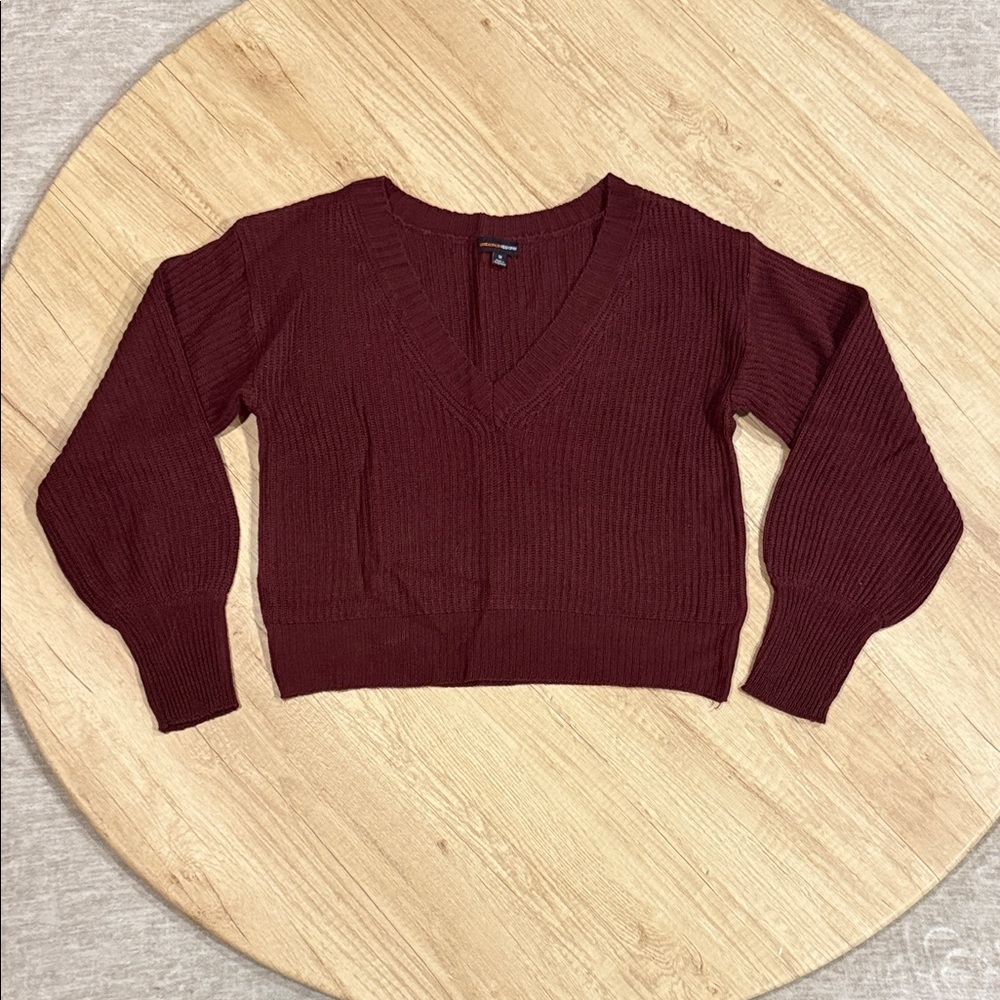 Ambiance Deep Red V-Neck Sweater